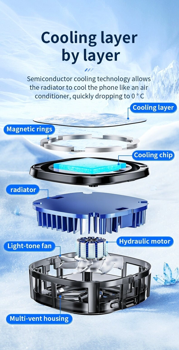 Phone Cooling Fan – Advanced Semiconductor Magnetic Cooling for Gaming