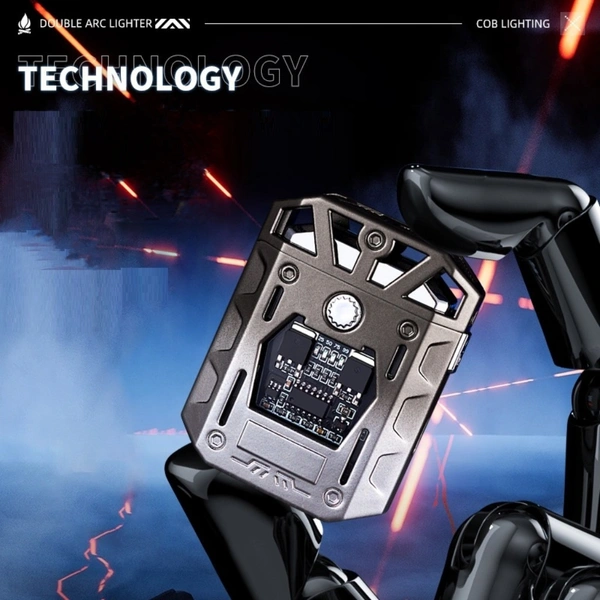 Mech Model Pulse Electric Lighter – Windproof Outdoor Lighter for Camping & More