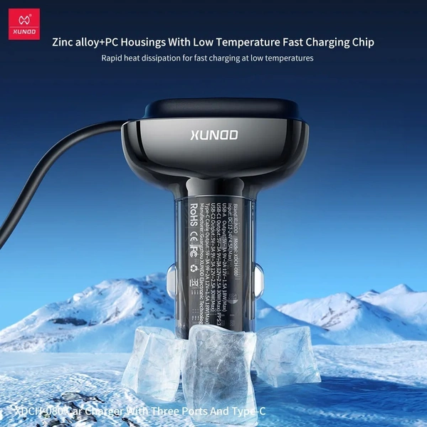 XUNDD Fast Car Charger | Dual-Port USB QC 3.0 & PD 20W Charger