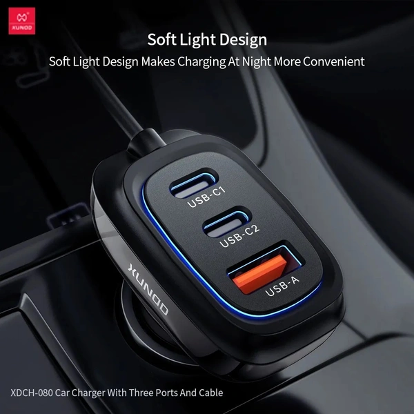 XUNDD Fast Car Charger | Dual-Port USB QC 3.0 & PD 20W Charger