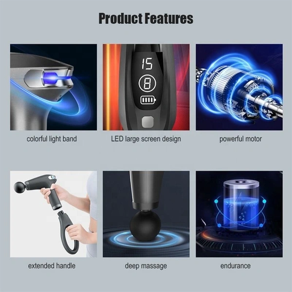 Multi-Gear Powerful Professional Handheld Screen Wireless Massager – Versatile & Portable for Full-Body Relief