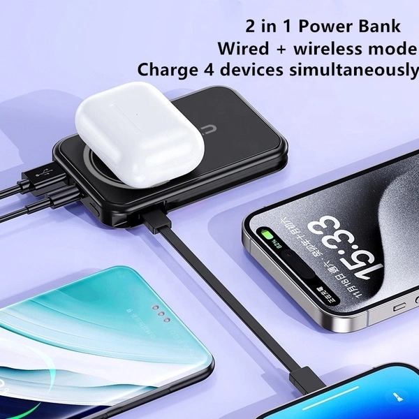 Ultra-Slim Magnetic Power Bank 5000mAh | Wireless Fast Charging