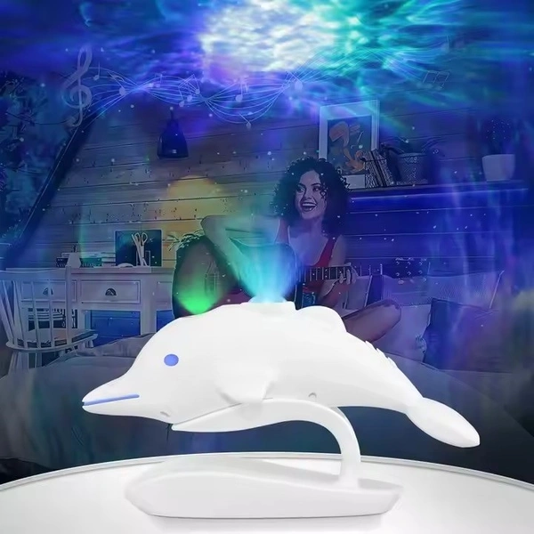 New Cute Dolphin Star Projector Light - LED Night Light, Starry Sky Projection for Kids, Home Decor, and Relaxation