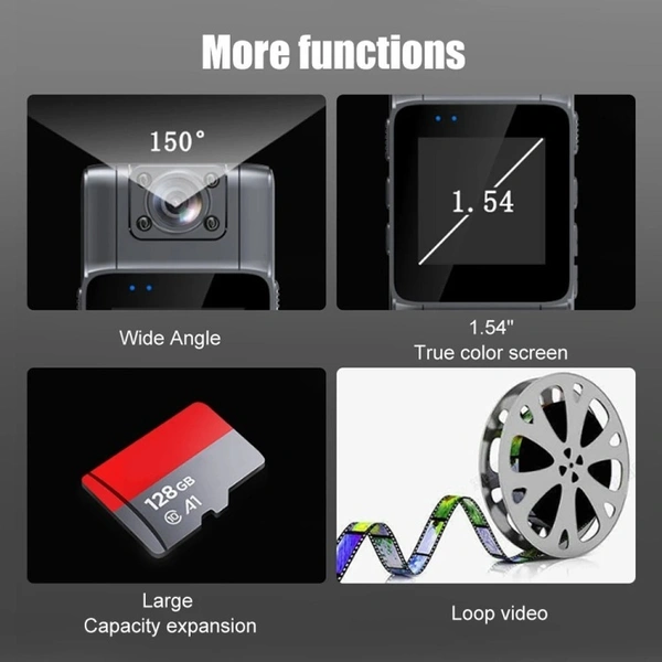 WiFi Mini Body Camera with 1.54" IPS Screen, Night Vision, and Sports DV Recorder | L11 4k