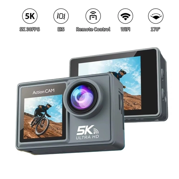 Helmet Cam 5K Action Camera with 4K Video, WiFi, Waterproof Design, and 170° Wide-Angle Lens | M40R 5K