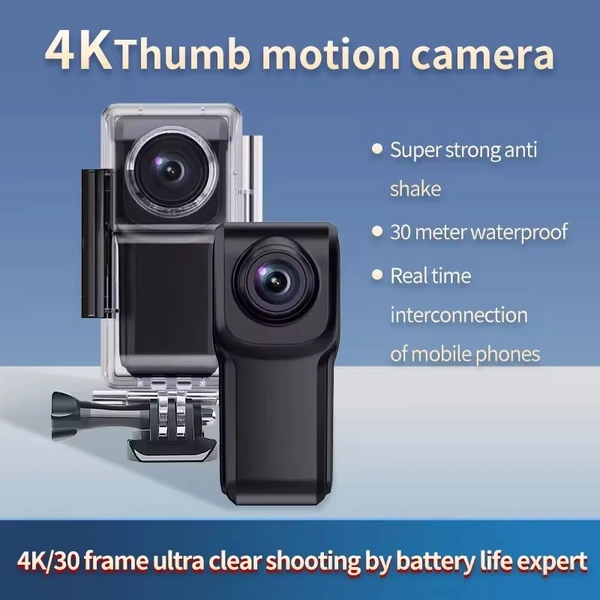 4K Ultra HD Pocket Action Camera – Compact Sports Camera with Wide-Angle Lens | PD34K