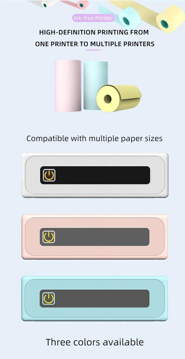 Portable Thermal Printer Mini Color A4 – Compact, Wireless, and High-Quality Printing Solution | A4B