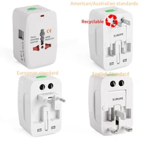 Universal Travel Adapter with Dual USB Ports – 2400mA MAX +5Vdc – Worldwide Plug for Travel