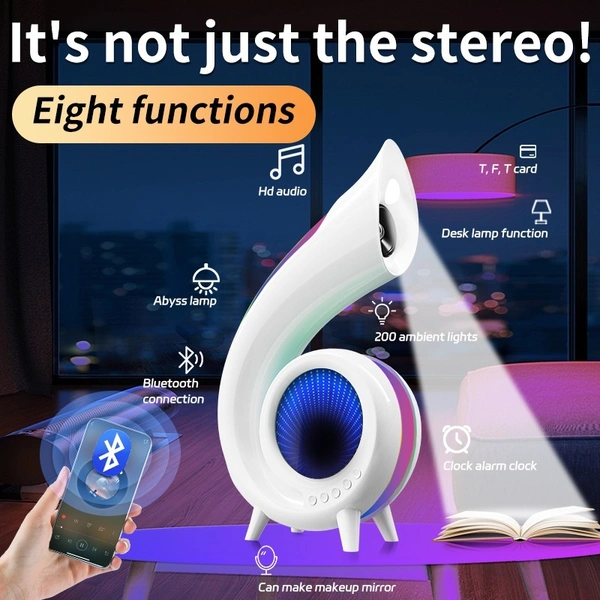 Wireless Bluetooth Speaker with RGB Night Light – Portable, HD Sound, Colorful Atmosphere Lamp | G69