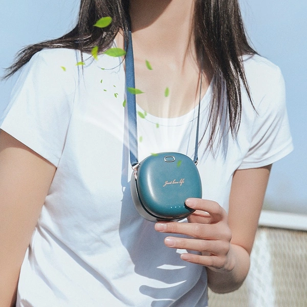 WTF37 Portable Cooling Hanging Neck Fan – USB Rechargeable, Hands-Free, 2000mAh Battery