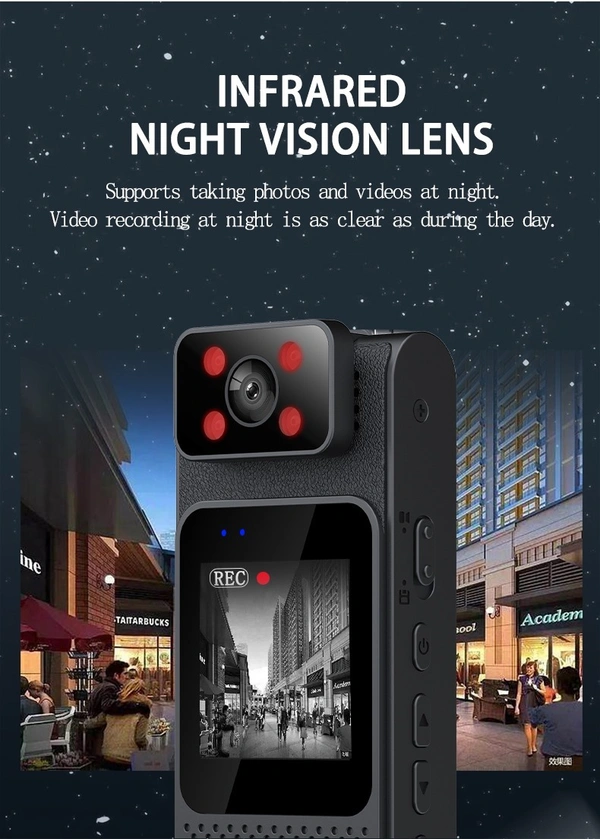 L18 WiFi 2K Wearable Clip Camera – Portable Body Cam with Night Vision & Motion Detection