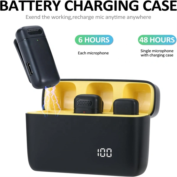 Noise Cancelling Wireless Microphone with Charging Case – High-Quality Sound for Vlogs, Streaming, and Podcasts
