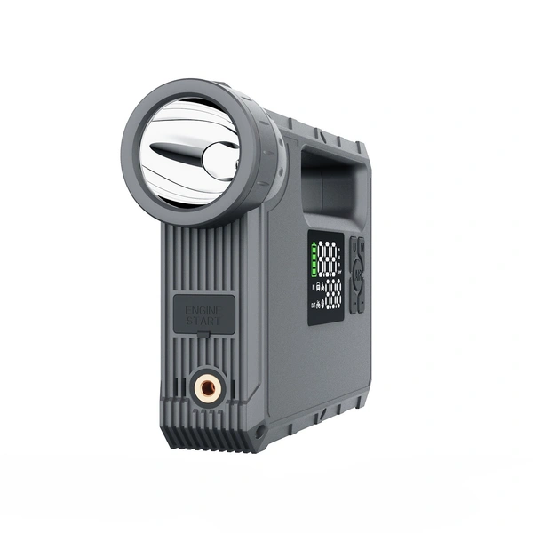 Portable Car Jump Starter with Air Compressor – 12V, Fast Inflation, Power Bank