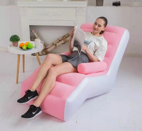Luxury Inflatable Lounger Chair – Soft Flocking Air Sofa for Home & Outdoors