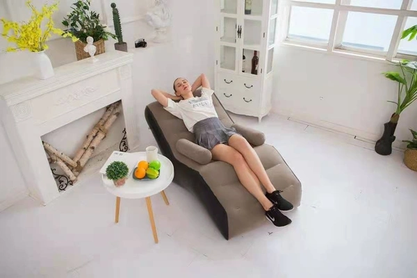 Luxury Inflatable Lounger Chair – Soft Flocking Air Sofa for Home & Outdoors