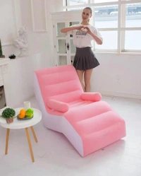 Luxury Inflatable Lounger Chair – Soft Flocking Air Sofa for Home & Outdoors