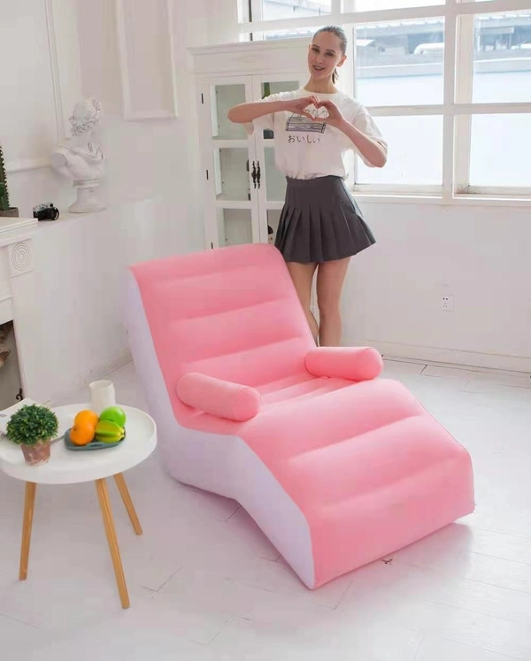 Luxury Inflatable Lounger Chair – Soft Flocking Air Sofa for Home & Outdoors