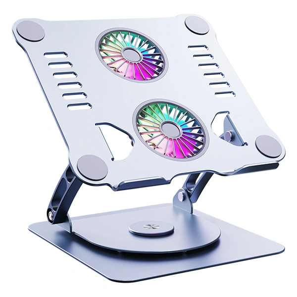Adjustable Aluminum Laptop Stand with Cooling Fan – Ergonomic, Foldable & Portable | V4.1