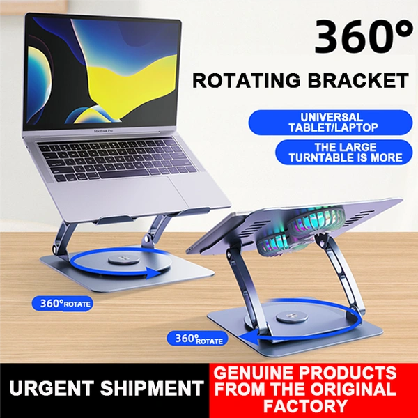 Adjustable Aluminum Laptop Stand with Cooling Fan – Ergonomic, Foldable & Portable | V4.1