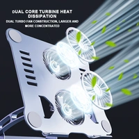 Adjustable Aluminum Laptop Stand with Cooling Fan – Ergonomic, Foldable & Portable | V4.1
