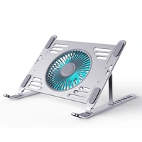 Aluminum Alloy Laptop Stand with 3-Speed Electric Fan – Anti-Slip, Adjustable, Foldable & Heat Dissipation