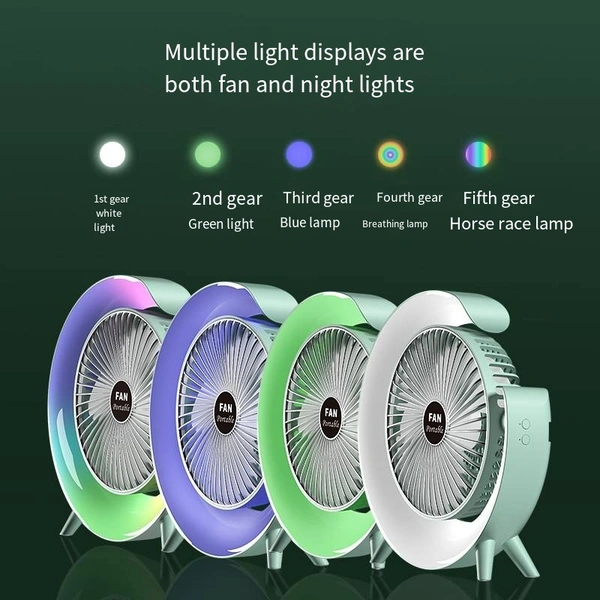 180° Rotating Portable Desk Fan – Quiet Operation, USB Rechargeable, 3-Speed Cooling