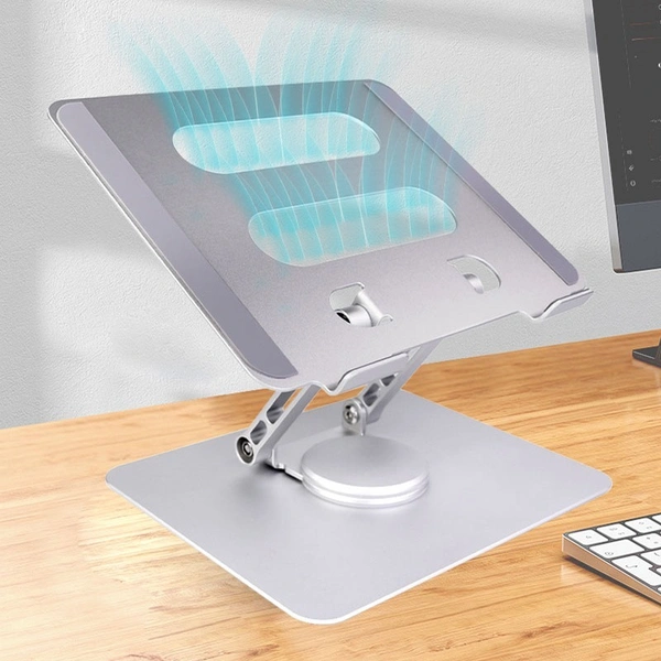 Aluminum Alloy Laptop Stand V3.1 – 360° Rotating, Adjustable & Foldable for Ergonomic Comfort