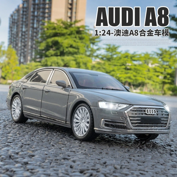 1:24 Die-Cast Audi Model Car – Alloy Metal, Pull-Back Action, Openable Doors, LED & Sound