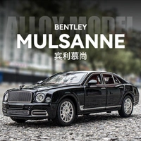 1:24 Die-Cast Bentley Mulsanne Model Car – Alloy Body, Pull-Back Action, Openable Doors, LED & Sound