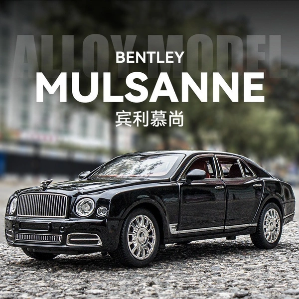 1:24 Die-Cast Bentley Mulsanne Model Car – Alloy Body, Pull-Back Action, Openable Doors, LED & Sound