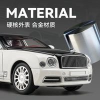 1:24 Die-Cast Bentley Mulsanne Model Car – Alloy Body, Pull-Back Action, Openable Doors, LED & Sound