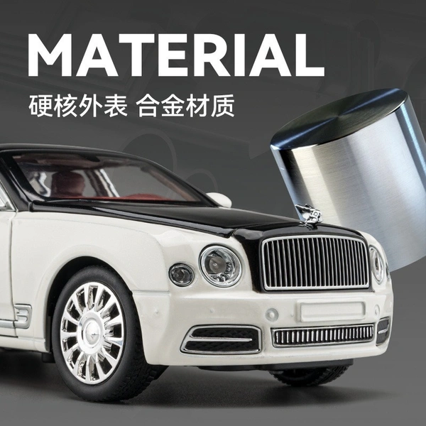 1:24 Die-Cast Bentley Mulsanne Model Car – Alloy Body, Pull-Back Action, Openable Doors, LED & Sound
