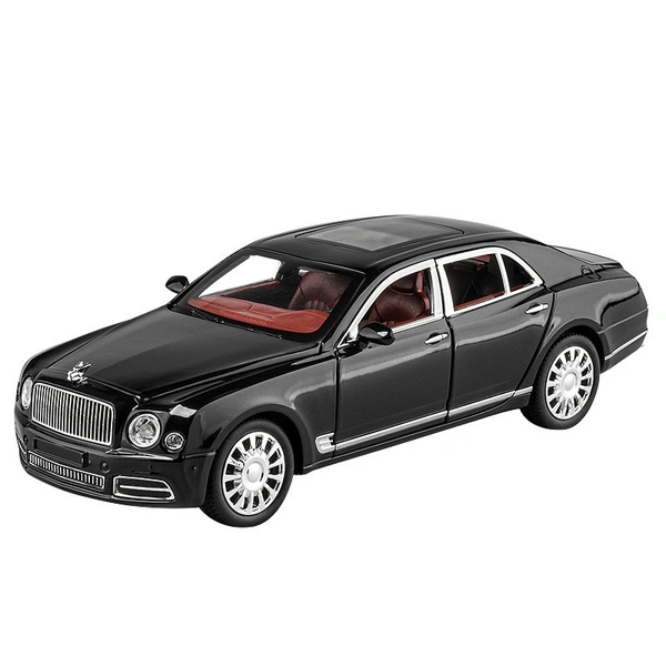 1:24 Die-Cast Bentley Mulsanne Model Car – Alloy Body, Pull-Back Action, Openable Doors, LED & Sound