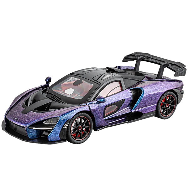 1:24 Die-Cast McLaren Supercar Model – Alloy Body, Pull-Back Action, Openable Doors, LED & Sound