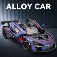 1:24 Die-Cast McLaren Supercar Model – Alloy Body, Pull-Back Action, Openable Doors, LED & Sound