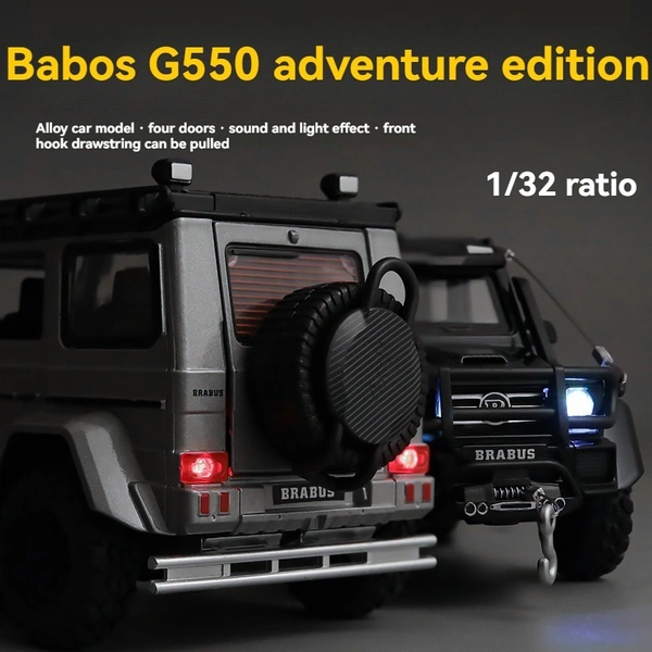 1:32 Die-Cast Brabus Adventure G550 4X4 Model Car – Alloy Body, Pull-Back Action, Openable Doors, LED & Sound
