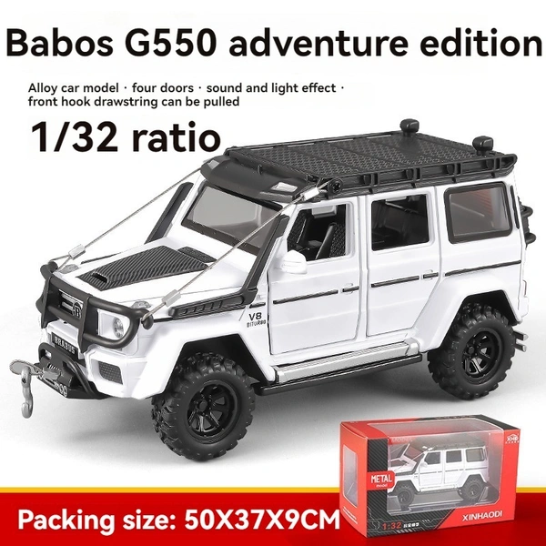 1:32 Die-Cast Brabus Adventure G550 4X4 Model Car – Alloy Body, Pull-Back Action, Openable Doors, LED & Sound