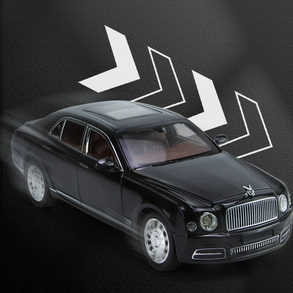 1:24 Die-Cast Bentley Mulsanne Model Car – Alloy Body, Pull-Back Action, Openable Doors, Detailed Interior