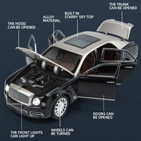 1:24 Die-Cast Bentley Mulsanne Model Car – Alloy Body, Pull-Back Action, Openable Doors, Detailed Interior
