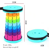 2 Piece Combo | Mini Portable Expandable Stool – Adjustable Folding Chair for Indoor & Outdoor Use