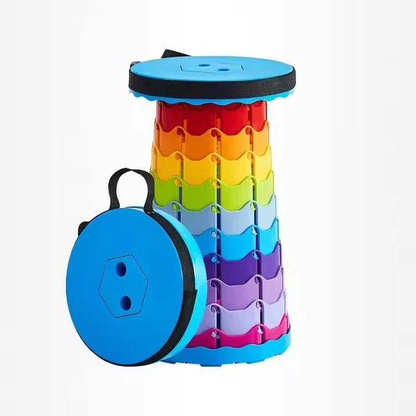 2 Piece Combo | Mini Portable Expandable Stool – Adjustable Folding Chair for Indoor & Outdoor Use