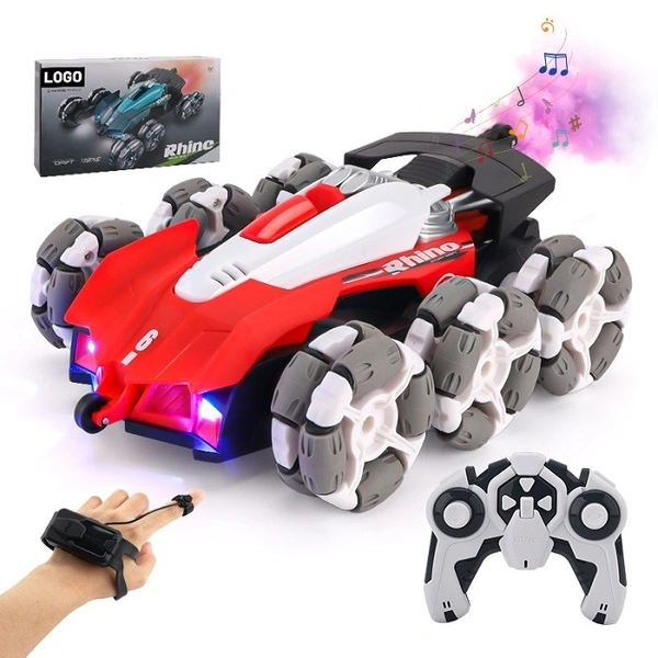 6-Wheel RC Drift Stunt Car – Spray Mist, 360° Spins, & LED Lights