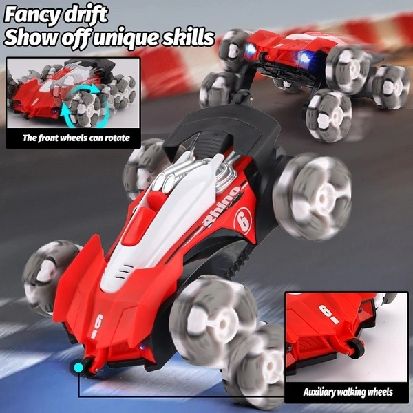 6-Wheel RC Drift Stunt Car – Spray Mist, 360° Spins, & LED Lights
