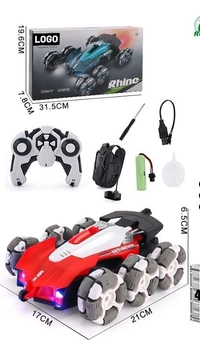 6-Wheel RC Drift Stunt Car – Spray Mist, 360° Spins, & LED Lights