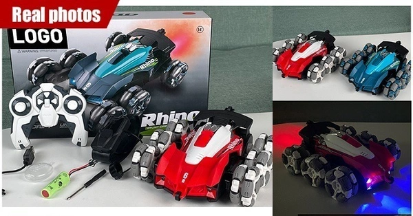 6-Wheel RC Drift Stunt Car – Spray Mist, 360° Spins, & LED Lights