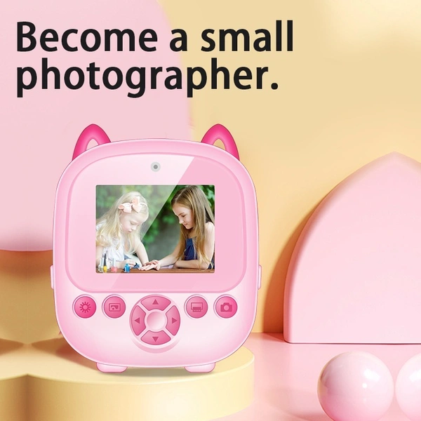 Mini Printer camera 1080P HD Mini Camera – Thermal Printing, Dual Lens, Kids Digital Camera