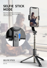 Q08 Camera Gimbal Stabilizer – Anti-Shake, Wireless Remote, 360° Rotation, Long Battery Life