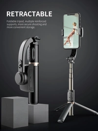 Q08 Camera Gimbal Stabilizer – Anti-Shake, Wireless Remote, 360° Rotation, Long Battery Life