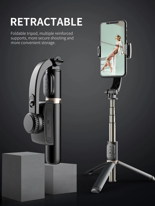 Q08 Camera Gimbal Stabilizer – Anti-Shake, Wireless Remote, 360° Rotation, Long Battery Life