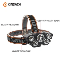 USB Rechargeable Headlamp - 3 Light Modes, 180° Adjustable, Waterproof LED Headlight